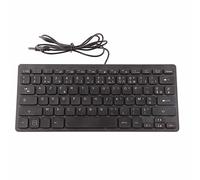 Ausla Teclado con Cable, Texto Legible, Computadora de Escritorio, Idioma Pequeño, Interfaz Mini USB, 78 Teclas, Silencio, Cable Ultradelgado, para Computadoras Portátiles y de (Francés)