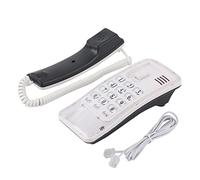 Ausla Teléfono de Pared con Cable, Teléfono Básico Fijo sin Identificador de Llamadas, Instalación en Escritorio o Pared, 18x9x6 Cm / 7.09x3.54x2.36 Pulgadas (White)