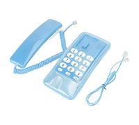 Ausla Teléfono de Pared con Cable, Teléfono Básico Fijo sin Identificador de Llamadas, Instalación en Escritorio o Pared, 18x9x6 Cm / 7.09x3.54x2.36 Pulgadas (Blue)