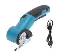 Ausla Tijeras Eléctricas Inalámbricas, Cortador Giratorio Recargable de 1500 MAh con Luz LED para Alfombras, Cuero, Cartón y Tela, de bajo Ruido, Corte Rápido, Azul