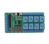 Ausla Timer Delay Relay Module, IO 43A08 DC 12V 8 Canales Multifunción Tablero de Interruptor de Tiempo con Disparadores Independientes para Control de Equipos