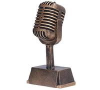 Ausla Trofeo de Micrófono Vintage, Trofeo de Competencia de Canto para el Hogar, Experiencia de Trofeo de Fiesta único, Símbolo de Reconocimiento y Logro
