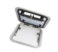 Ausla Ventana de Escotilla de Ventilación para Barcos, Ventana de Cubierta Extraíble de Aleación de Aluminio con Vidrio Templado de 6 Mm, Apertura de 425 X 425 Mm de 0 a 90 Grados, para Escotilla de