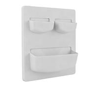 Ausla Wall Mounted Storage Box, Bathroom Organizer with Double Sided Tape for Kitchen, Living Room, Office, 8.5x8.5 in (Superficie de Escala Gris Claro 21,5 * 21, cm)