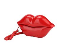 Ausla WX 3061 Lindo Teléfono con Forma de Labio, Material ABS, Calidad de Sonido Clara, Elegante Teléfono de Escritorio para Decoración del Hogar y Uso en la Oficina (Rojo)