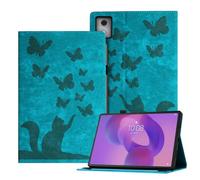 Auslbin Butterfly y Estilo de Gato Funda Compatible con Lenovo Idea Tab Pro 12.7" 2025 En Relieve Cuero Retro PU Carasa de Tableta con Soporte para Bolígrafo, Verde