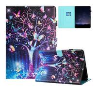 Auslbin Colorido PU Samsung Galaxy Tab A11+/A11 Plus 11 Pulgadas 2025 SM-X230 SM-X235 SM-X236B Hermoso de Patrón Funda Fundas de Tableta con Función de Soporte Adecuada (CH) Árbol de Mariposas