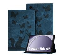 Auslbin en Relieve Funda para Samsung Galaxy Tab A9+ 2023 11", Funda Retro para Tableta de Cuero PU para Tab A9+ A9 Plus SM-X210 SM-X215, Azul