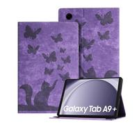 Auslbin en Relieve Funda para Samsung Galaxy Tab A9+ 2023 11", Funda Retro para Tableta de Cuero PU para Tab A9+ A9 Plus SM-X210 SM-X215, Púrpura
