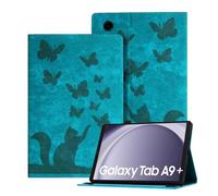 Auslbin en Relieve Funda para Samsung Galaxy Tab A9+ 2023 11", Funda Retro para Tableta de Cuero PU para Tab A9+ A9 Plus SM-X210 SM-X215, Verde