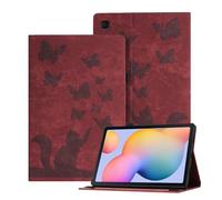Auslbin en Relieve Funda Samsung Tab S6 Lite, Funda Retro para Tableta de Cuero PU para Samsung Galaxy Tab S6 Lite (2020/2022) 10.4" / P610, Rojo