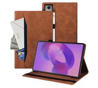 Auslbin Funda Compatible con Lenovo Idea Tab Pro 12.7" 2025 Fundas de Tableta de Cuero de PU de Estilo Clásico Anti-caída Carasa de Pestaña Protectora con Ranura para Tarjeta, Marrón