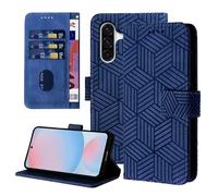 Auslbin Funda con Tapa para Samsung Galaxy A56 5G 6.64, Funda Samsung A56 Protectora Estilo Geométrico con Hebilla Magnética Móvil de Cuero PU, Azul