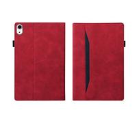 Auslbin Funda iPad Mini 6 (8.3 Pulgadas, 2021) de Cuero PU con Cartera de la Tableta Magnético Función del Soporte Compatible con iPad Mini 6 (A2567 A2568 A2569) - Rojo