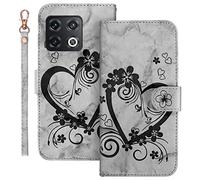 Auslbin Funda OnePlus 10 Pro 6.7 Pulgadas Soporte Plegable Flip Case de Ranuras Tarjetas Magnético Protector PU Cuero con Tapa Carcasa para OnePlus 10 Pro (Negro)