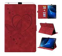Auslbin Funda para Galaxy Tab A6 10.1 2016,Funda de Cuero PU con Función Auto-Reposo/Activación,Funda Compatible Samsung Galaxy Tab A6 10.1 Pulgadas SM-T580/SM-T585,Rojo