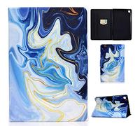 Auslbin Funda para Galaxy Tab S6 Lite 10.4 Pulgadas SM-P610/P615 2020,Ultra Slim PU Cuero Funda Flip Casos con Función de Soporte y Auto Sleep/Wake Up,Mármol Azul