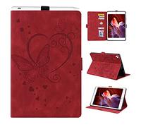 Auslbin Funda para iPad 9.7 2018/2017 (6ª/5ª Generación),iPad Air 2/iPad Air/iPad Pro 9.7,Funda de Cuero PU con Función Auto-Reposo/Activación,Funda Compatible iPad Air 2,Rojo