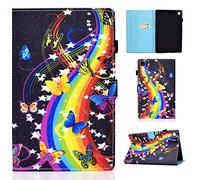Auslbin Funda para Lenovo Tab M10 FHD Plus 10.3 Pulgadas TB-X606X/TB-X606F Tablet,con Auto Estela/Sueño Función del Soporte y Ranuras de Tarjetas,Mariposa Musical