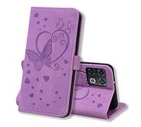 Auslbin Funda para OnePlus 10 Pro 6.7 Pulgadas Piel PU Soporte Plegable Ranuras Cartera con Tapa Tarjetas Magnético Cuero Flip Case Carcasas para OnePlus 10 Pro,Púrpura