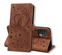 Auslbin Funda para OnePlus 10 Pro 6.7 Pulgadas Piel PU Soporte Plegable Ranuras Cartera con Tapa Tarjetas Magnético Cuero Flip Case Carcasas para OnePlus 10 Pro,Marrón