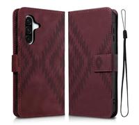 Auslbin Funda para Samsung Galaxy A56 5G 6.7 con Función Atril Fundas Material Protector de PU Integral Antiarañazos y Anticaídas Móvil Roja
