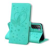 Auslbin Funda para Samsung Galaxy S21 FE 5G 6.4 Pulgadas Piel PU Soporte Plegable Ranuras Cartera con Tapa Tarjetas Magnético Cuero Flip Case Carcasas para Samsung Galaxy S21 FE 5G,Verde