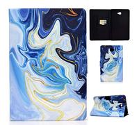 Auslbin Funda para Samsung Galaxy Tab A 10.1" T580/T585,Ultra Slim PU Cuero Funda Flip Casos con Función de Soporte y Auto Sleep/Wake Up,Mármol Azul