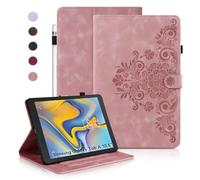Auslbin Funda para Samsung Galaxy Tab A 10.5 2018, Fundas Protectoras Retro Tab SM-T590/T595 en Color Liso, Estilo en Relieve, Diseño de Hebilla Magnética, Función Atril, Rosa