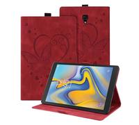 Auslbin Funda para Samsung Galaxy Tab A 10.5 Pulgadas (SM-T590/SM-T595) 2018 Mariposa Patrón Protección de Esquina Carcasa de Cuero Sintético con Función de Soporte (Rojo)