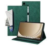 Auslbin Funda para Samsung Galaxy Tab A11+/A11 Plus 11 Pulgadas 2025 SM-X230 SM-X235 SM-X236B PU Cuero Soporte de Cubierta de Tableta Protectora Carcasa Cover Anti-Scratch con Soporte Pencil Verde