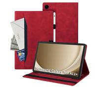 Auslbin Funda para Samsung Galaxy Tab A11+/A11 Plus 11 Pulgadas 2025 SM-X230 SM-X235 SM-X236B PU Cuero Soporte de Cubierta de Tableta Protectora Carcasa Cover Anti-Scratch con Soporte Pencil Rojo