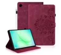 Auslbin Funda para Samsung Galaxy Tab A11+/A11 Plus 11 Pulgadas 2025 SM-X230 SM-X235 SM-X236B PU Protectora Tableta Carcasa Cover con Función de Soporte Visualización Multiángulo Rojo