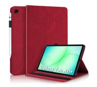 Auslbin Funda para Samsung Galaxy Tab A11+/A11 Plus de 11 Pulgadas 2025 SM-X230 SM-X235 SM-X236B Folio Flip PU Cuero Funda Tablet Funda con Soporte para Lápiz y Función de Soporte Rojo