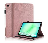 Auslbin Funda para Samsung Galaxy Tab A11+/A11 Plus de 11 pulgadas 2025 SM-X230 SM-X235 SM-X236B Folio Flip PU Cuero Funda Tableta Funda con Soporte para Lápiz y Función Stand Oro Rosa