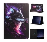 Auslbin Funda para Samsung Galaxy Tab A11+/A11Plus 11 pulgadas 2025 SM-X230 SM-X235 SM-X236B Folio Flip PU Cuero Funda Protectora con Soporte y Cierre Magnético para Galaxy Tab A11 Plus Lila Lobo