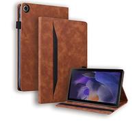 Auslbin Funda para Samsung Galaxy Tab A8 10.5 Pulgadas SM-X205/X200 2021 Protección de Esquina Carcasa de Cuero Sintético con Bolsillo Función de Soporte(Marrón)