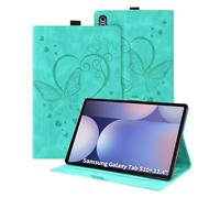 Auslbin Funda para Samsung Galaxy Tab S10 Plus 12.4 2024, Tab Fundas Cuero PU con Relieve de Mariposa con función de Soporte, para Tab S10 Plus/S9 Plus/SM-X820, Verde