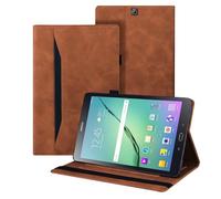Auslbin Funda para Samsung Galaxy Tab S2 9.7 Pulgadas (SM-T810/T815/T815/T819) Protección de Esquina Carcasa de Cuero Sintético con Función de Soporte (Marrón)
