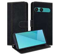 Auslbin Funda para Sony Xperia 10 VII Flip Funda de Cuero PU Premium Cover con Cierre Magnético Libro Case Carcasa con Tarjetero y Suporte Soporte para Sony Xperia 10 VII Negro