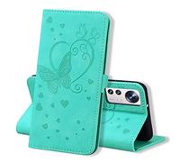 Auslbin Funda para Xiaomi 12 Pro 6.73 Pulgadas Piel PU Soporte Plegable Ranuras Cartera con Tapa Tarjetas Magnético Cuero Flip Case Carcasas para Xiaomi 12 Pro,Verde