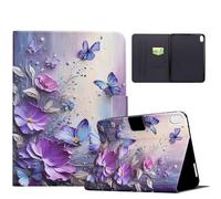 Auslbin Funda para Xiaomi Redmi Pad 2 11 Pulgadas 2025 Folio Flip Funda con Función Soporte y Ranura para Tarjetas/Funda Magnética con Soporte para Bolígrafo Lila Mariposa