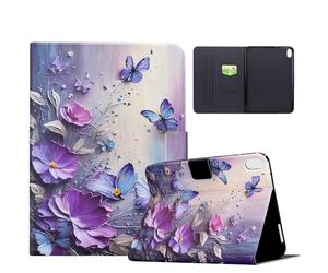 Auslbin Funda para Xiaomi Redmi Pad 2 11 Pulgadas 2025 Folio Flip Funda con Función Soporte y Ranura para Tarjetas/Funda Magnética con Soporte para Bolígrafo Lila Mariposa