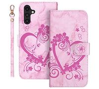 Auslbin Funda Samsung Galaxy A14 5G 6.6 Pulgadas 2023 Soporte Plegable Flip Case de Ranuras Tarjetas Magnético Protector PU Cuero con Tapa Carcasa para Samsung Galaxy A14 5G 2023 (Rosado)