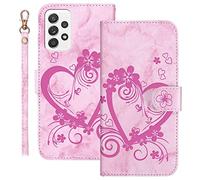 Auslbin Funda Samsung Galaxy A52/A52 5G/A52S 5G Soporte Plegable Flip Case de Ranuras Tarjetas Magnético Protector PU Cuero con Tapa Carcasa para Samsung Galaxy A52/A52 5G/A52S 5G (Rosado)