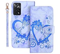 Auslbin Funda Xiaomi Poco X4 Pro 5G 6.67 Pulgadas Soporte Plegable Flip Case de Ranuras Tarjetas Magnético Protector PU Cuero con Tapa Carcasa para Xiaomi Poco X4 Pro 5G (Azul)