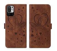 Auslbin Funda Xiaomi Redmi Note 10 5G/Poco M3 Pro 5G Piel PU Soporte Plegable Ranuras Cartera con Tapa Tarjetas Magnético Cuero Flip Carcasas Case para Redmi Note 10 5G/Poco M3 Pro 5G,Marrón