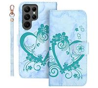 Auslbin para Samsung Galaxy S23 Ultra 5G 6.8 Pulgadas, PU de Cuero S23 Ultra 5G Galaxy Cubierta con Cordón Magnético Flip para Samsung S23 Ultra 5G, Verde