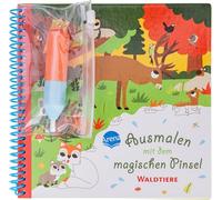 Ausmalen mit dem magischen Pinsel. Waldtiere: Malbuch mit Wassertankstift für Kinder ab 3 Jahren. Selbstständige Beschäftigung. Malen ohne Flecken