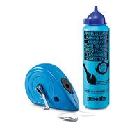 AUSONIA - 47508 JUEGO DE TIRALÍNEAS CON CAJA DE ALUMINIO DE 30 METROS CON MECANISMO DE REBOBINADO Y RECIPIENTE DE POLVO AZUL DE 150 GR INCLUIDO